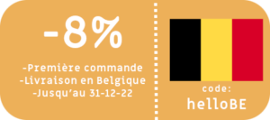 Bon de réduction de 8% pour la Belgique