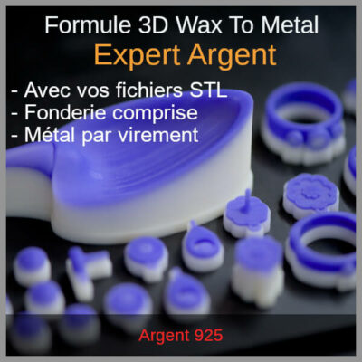 Impression 3D cire et fonderie en argent