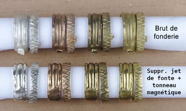 Brut de fonderie et suppression du jet de fonte pour les bijoux